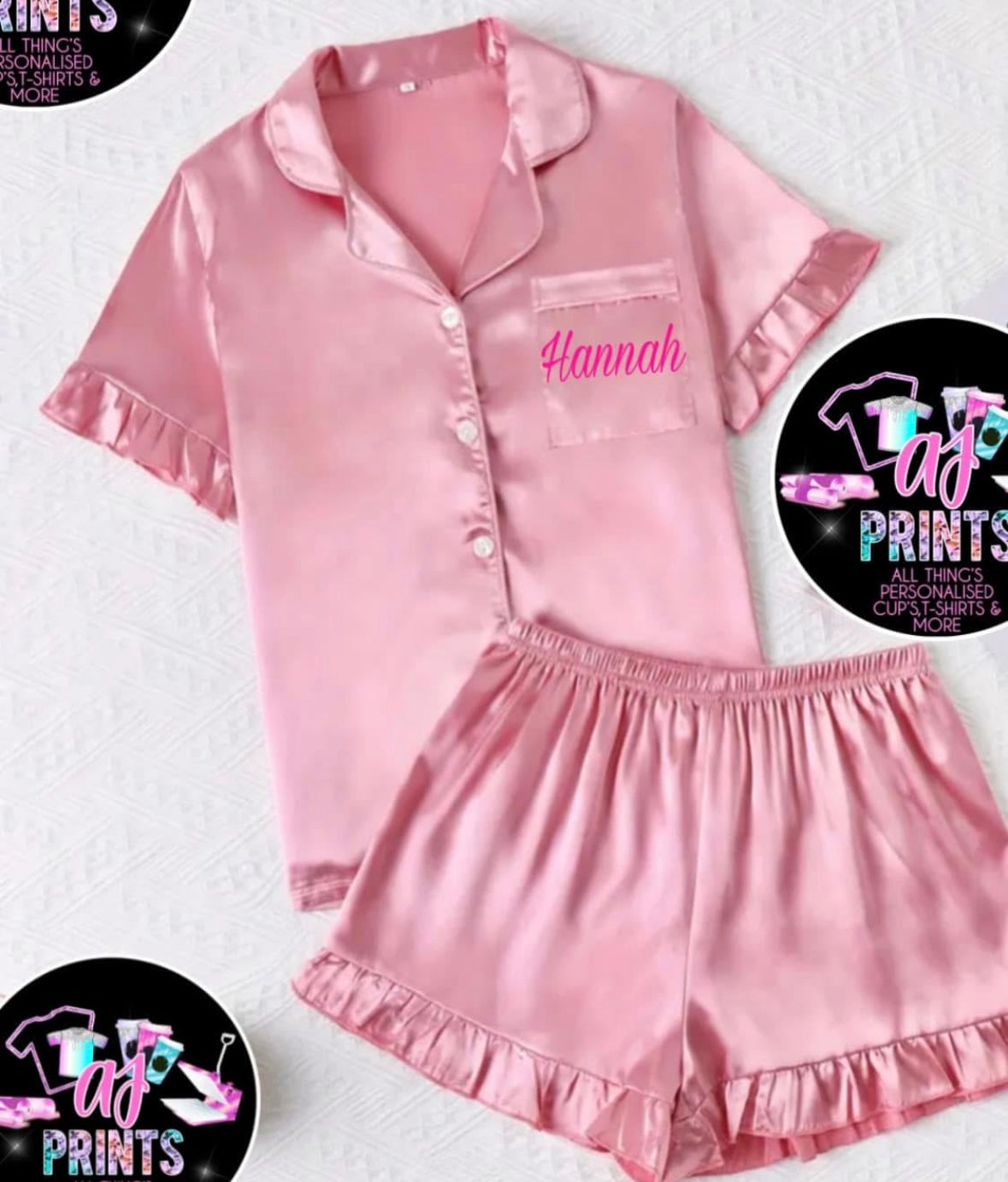 PINK FRILL SHORT PJ’S