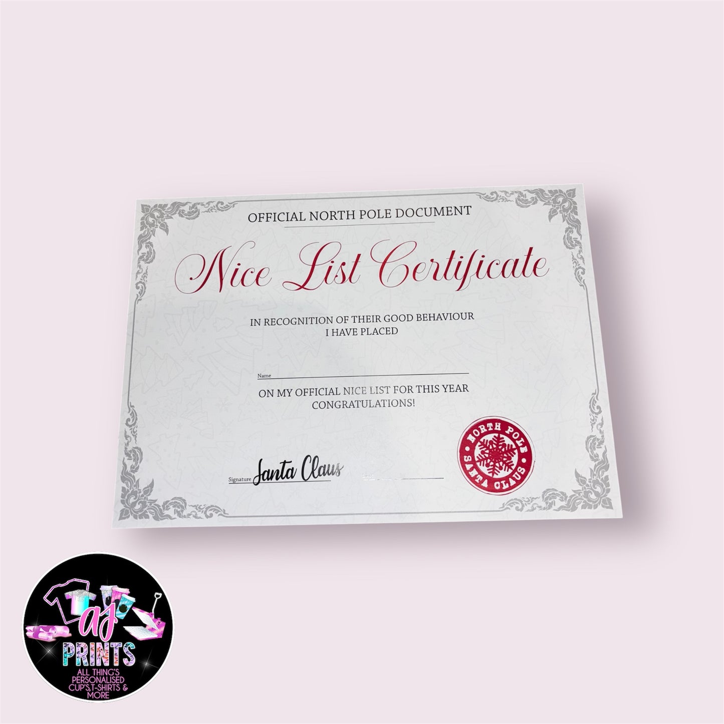 NICE LIST CERTIFICATE’S