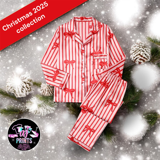 CANDY CANE BOW PJ’S