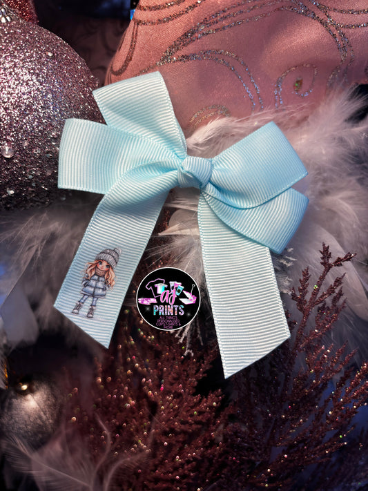 LIGHT BLUE WINTER DOLLY BOW