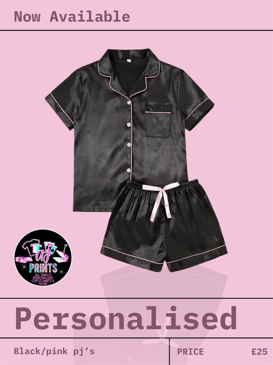 BLACK/PINK SHORT SET