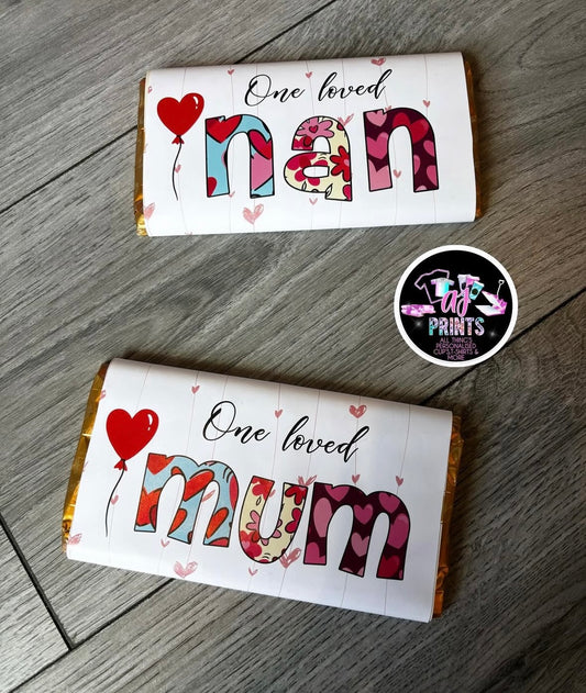 ONE LOVED MUM/NAN CHOCOLATE BAR’S