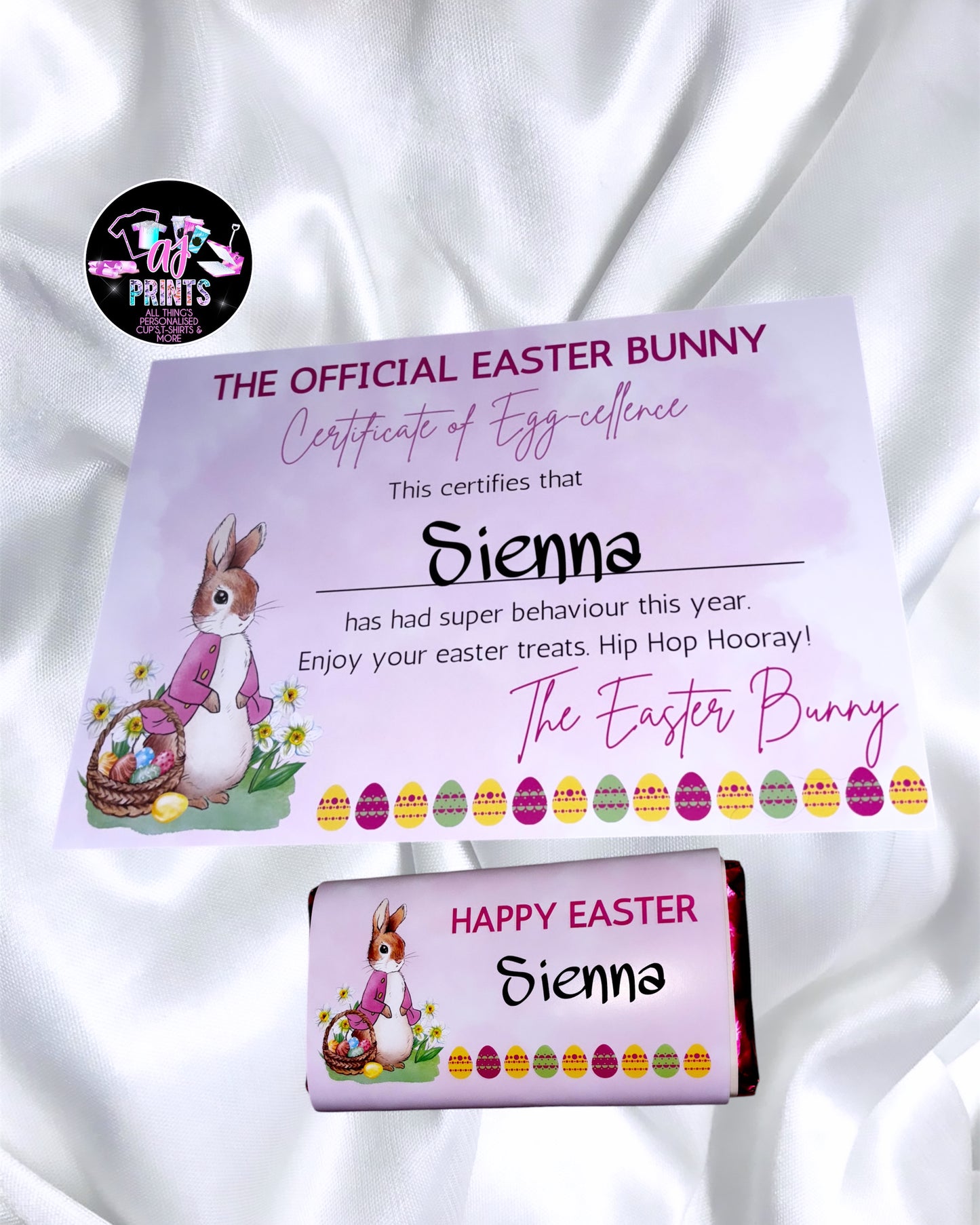 EASTER CERTIFICATE & CHOCOLATE BAR SET