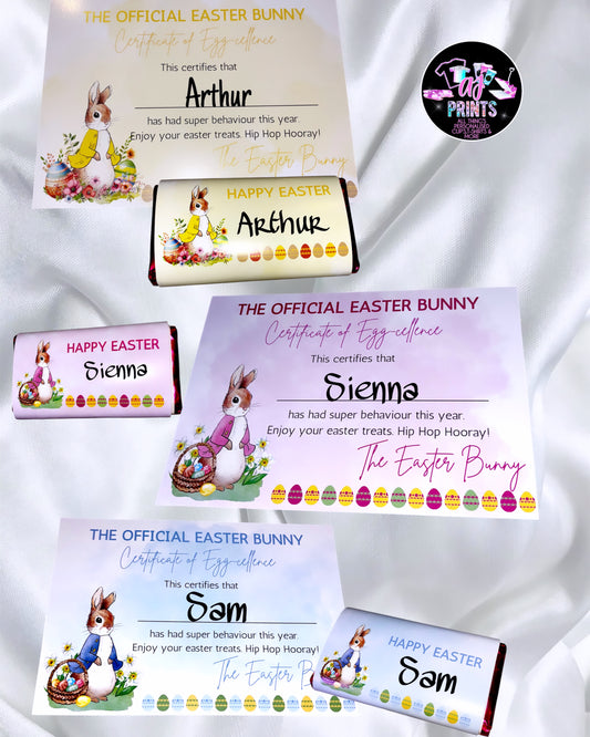 EASTER CERTIFICATE & CHOCOLATE BAR SET