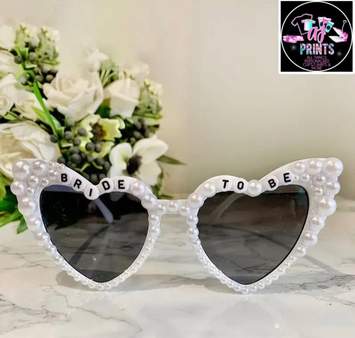 PEARL WHITE BRIDE SUNGLASSES