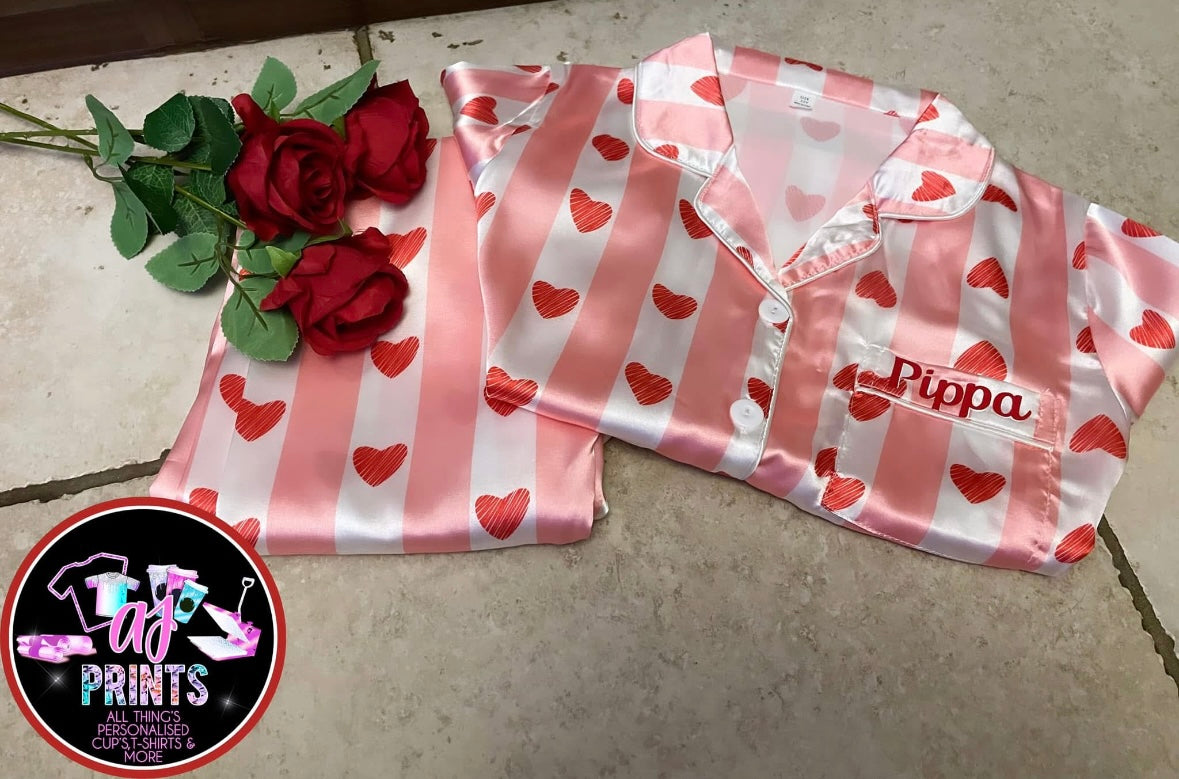 HEART STRIPE KID’S PJ’S